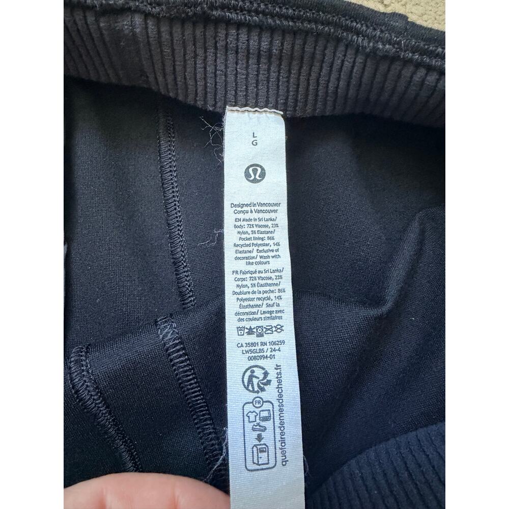 Lululemon Stretch Knit Straight Leg Pull-On Pants Black L Wide Leg Office Career - Picture 3 of 7